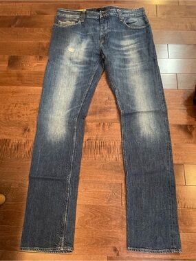 Firetrap Slim Men's Distressed Dark Blue Jeans